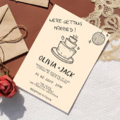 Retro Hand Gezeichnet Cake Scribble Wedding Einladung