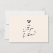 Retro Hand Gezeichnet Cupid QR Code Hochzeit RSVP Karte (Rückseite)