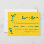 Retro Hand Gezeichnet farbenfrohe Funky Wedding RSVP Karte (Vorderseite)