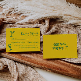 Retro Hand Gezeichnet farbenfrohe Funky Wedding RSVP Karte