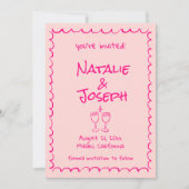 Retro Hand gezeichnet Geschriebenes farbiges Foto  Save The Date (Vorderseite)