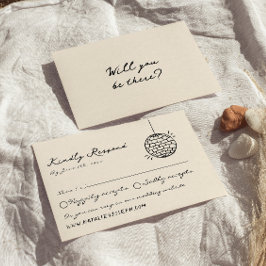 Retro Hand Gezeichnet kühne lustige Hochzeit RSVP Karte