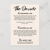 Retro Hand Gezeichnet Moderne Hochzeitsdetails Begleitkarte (Vorderseite)