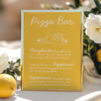Retro Hand Gezeichnet Pizza Bar Wedding Tabletop S