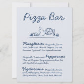 Retro Hand Gezeichnet Pizza Bar Wedding Tabletop S Einladung (Vorderseite)