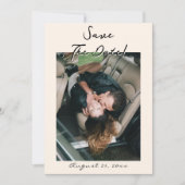Retro Hand Gezeichnet Quirky Bold Foto Wedding Save The Date (Vorderseite)