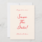 Retro Hand Gezeichnet Quirky fett Niedliche Hochze Save The Date (Vorderseite)