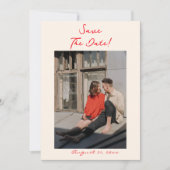 Retro Hand Gezeichnet Quirky Foto Niedlich Hochzei Save The Date (Vorderseite)