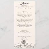 Retro Hand Gezeichnet Quirky Fun Wedding Menükarte (Vorderseite)