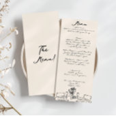 Retro Hand Gezeichnet Quirky Fun Wedding Menükarte