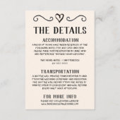 Retro Hand Gezeichnet Quirky Wedding Details Begleitkarte (Vorderseite)