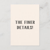 Retro Hand Gezeichnet Quirky Wedding Details Begleitkarte (Rückseite)