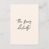 Retro Hand Gezeichnet Quirky Wedding Details Begleitkarte (Rückseite)