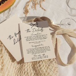 Retro Hand Gezeichnet Quirky Wedding Details Begleitkarte