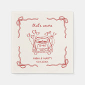 Retro Hand gezeichnet Red Unique Bow, das ist mehr Serviette (Vorderseite)