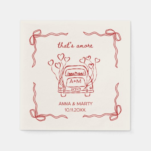 Retro Hand gezeichnet Red Unique Bow, das ist mehr Serviette (Vorderseite)