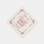 Retro Hand gezeichnet Red Unique Bow, das ist mehr Serviette (Ecke)