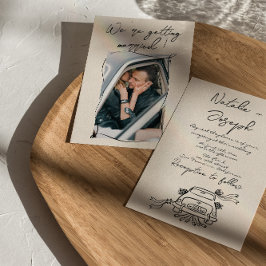 Retro Hand Gezeichnet Romantische Niedliche Hochze Einladung