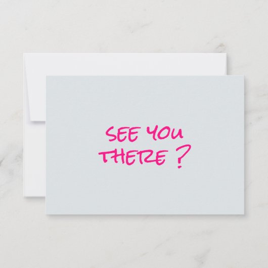 Retro Hand gezeichnet rosa Funky QR Code Hochzeit RSVP Karte (Rückseite)