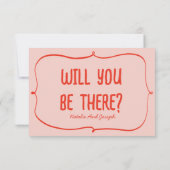 Retro Hand gezeichnet rosa Rosa Einzigartiges Quir RSVP Karte (Rückseite)