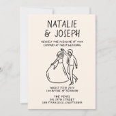 Retro Hand gezeichnet Sketchy Quirky alles in eine Einladung (Vorderseite)