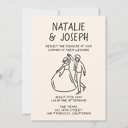 Retro Hand gezeichnet Sketchy Quirky alles in eine Einladung (Vorderseite)