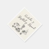 Retro Hand Gezeichnet Spaß Geburtstagsfeier Serviette (Ecke)