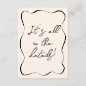 Retro Hand Gezeichnet Spaß Niedliche Hochzeit Deta Begleitkarte (Rückseite)