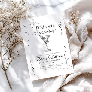 Retro Hand gezeichnet Tini One Martini Baby Dusche Einladung