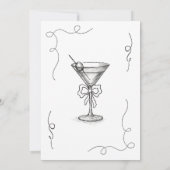 Retro Hand gezeichnet Tini One Martini Baby Dusche Einladung (Rückseite)