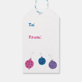 Retro Hand Gezeichnet Weihnachtsschmuck Mitte des Geschenkanhänger