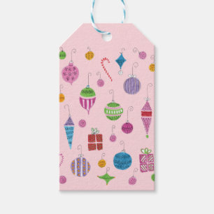 Retro Hand Gezeichnet Weihnachtsschmuck Pastel PIn Geschenkanhänger