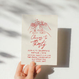 Retro Hand gezeichnete Feiern bis 30. Geburtstag Einladung