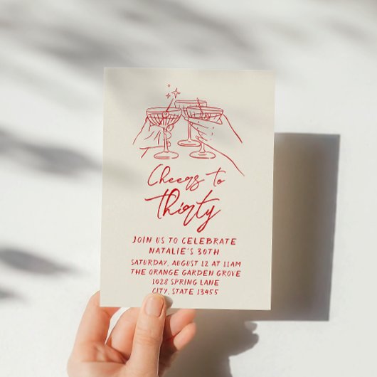 Retro Hand gezeichnete Feiern bis 30. Geburtstag Einladung