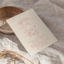 Retro Hand gezeichnete Feiern bis 30. Geburtstag Einladung