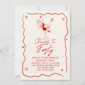 Retro Hand gezeichnete Feiern bis 40. Geburtstag Einladung (Vorderseite)