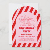 Retro Hand gezeichnete Weihnachtsfeier Party Einla Einladung (Vorderseite)