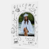 Retro Hand gezeichnetes Foto Abschluss Willkommen Acrylschild (Winkel)