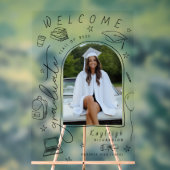 Retro Hand gezeichnetes Foto Abschluss Willkommen Acrylschild (Neutral)