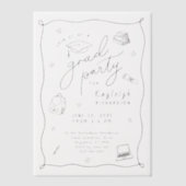 Retro Hand gezogenes Party Vellum Einladung (Vorderseite)