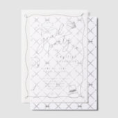 Retro Hand gezogenes Party Vellum Einladung (Versetzt (Einladung))