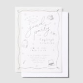 Retro Hand gezogenes Party Vellum Einladung (Versetzt)