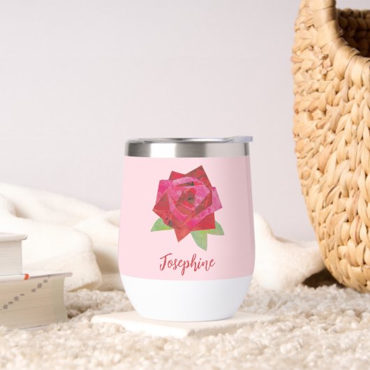 Retro Hand-Illustrierte Rote Rose Einzigartig rosa (Wohnzimmer)