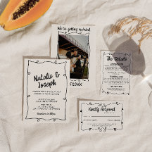 Retro Hand schrieb einzigartige moderne Frame Wedd