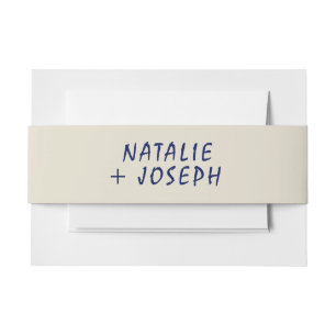 Retro Hand schrieb kühne, moderne, helle Hochzeit Einladungsbanderole