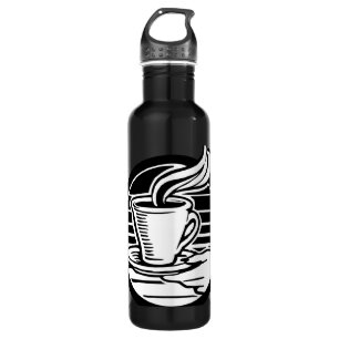 Retro Hand Serving Coffee Illustration Logo Style Trinkflasche