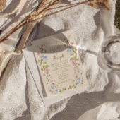 Retro Hand Written Drawn Floral Summer Wedding Einladung