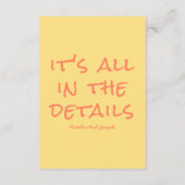 Retro Hand Written Pastel Colorful Wedding Details Begleitkarte (Rückseite)