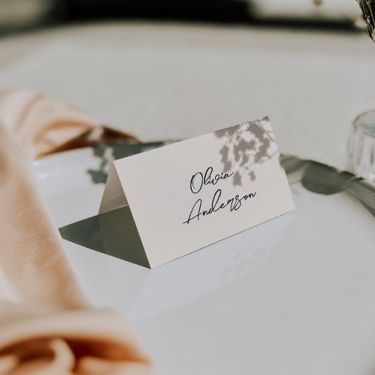 Retro Hand Written Whimsical Wedding Place Cards Tischnummer