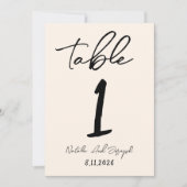 Retro Hand Written Whimsical Wedding Table Number Einladung (Vorderseite)